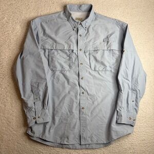 LL Bean Mens Tropicwear shirt  XL Fishing Blue Long Sleeve Vent Y2K 192202